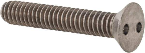 Made in USA - 1/4-20 UNC, 1-1/2" OAL Spanner Drive Machine Screw - Flat Head, Grade 18-8 Stainless Steel, Uncoated, Without Washer - Americas Industrial Supply