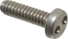 Made in USA - #6-32 UNC, 1/2" OAL Spanner Drive Machine Screw - Pan Head, Grade 18-8 Stainless Steel, Uncoated, Without Washer - Americas Industrial Supply