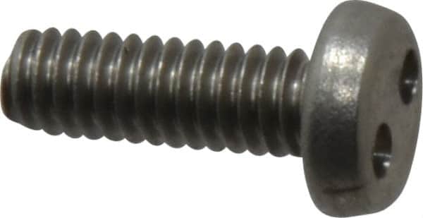 Made in USA - #8-32 UNC, 1/2" OAL Spanner Drive Machine Screw - Pan Head, Grade 18-8 Stainless Steel, Uncoated, Without Washer - Americas Industrial Supply