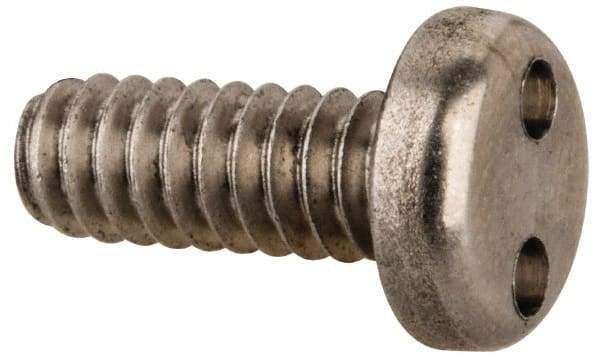 Made in USA - #10-24 UNC, 1/2" OAL Spanner Drive Machine Screw - Pan Head, Grade 18-8 Stainless Steel, Uncoated, Without Washer - Americas Industrial Supply