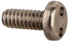 Made in USA - #10-24 UNC, 1/2" OAL Spanner Drive Machine Screw - Pan Head, Grade 18-8 Stainless Steel, Uncoated, Without Washer - Americas Industrial Supply