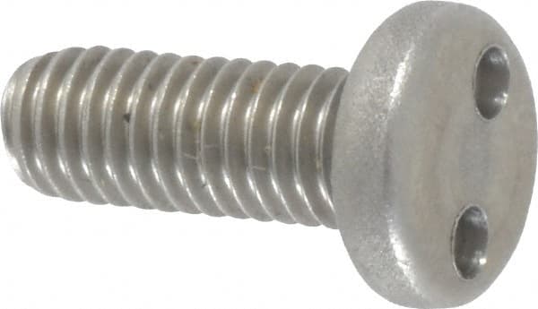 Made in USA - #10-32 UNF, 1/2" OAL Spanner Drive Machine Screw - Pan Head, Grade 18-8 Stainless Steel, Uncoated, Without Washer - Americas Industrial Supply