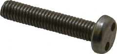Made in USA - #10-32 UNF, 1" OAL Spanner Drive Machine Screw - Pan Head, Grade 18-8 Stainless Steel, Uncoated, Without Washer - Americas Industrial Supply
