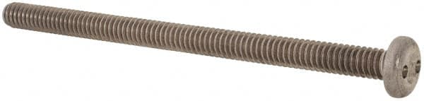 Made in USA - 1/4-20 UNC, 4" OAL Spanner Drive Machine Screw - Pan Head, Grade 18-8 Stainless Steel, Uncoated, Without Washer - Americas Industrial Supply