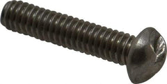 Made in USA - #8-32 UNC, 3/4" Length Under Head One Way Drive Machine Screw - Round Head, Grade 18-8 Stainless Steel, Uncoated, Without Washer - Americas Industrial Supply