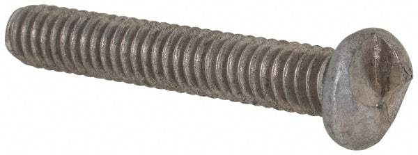 Made in USA - #8-32 UNC, 1" Length Under Head One Way Drive Machine Screw - Round Head, Grade 18-8 Stainless Steel, Uncoated, Without Washer - Americas Industrial Supply