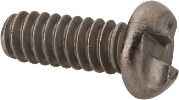 Made in USA - #10-24 UNC, 1/2" Length Under Head One Way Drive Machine Screw - Round Head, Grade 18-8 Stainless Steel, Uncoated, Without Washer - Americas Industrial Supply