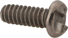 Made in USA - #10-24 UNC, 1/2" Length Under Head One Way Drive Machine Screw - Round Head, Grade 18-8 Stainless Steel, Uncoated, Without Washer - Americas Industrial Supply