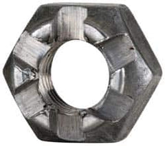 Value Collection - 1/4-28 UNF Grade 5 Steel Castle Locknut - 7/16" Width Across Flats, 9/32" High, Uncoated - Americas Industrial Supply