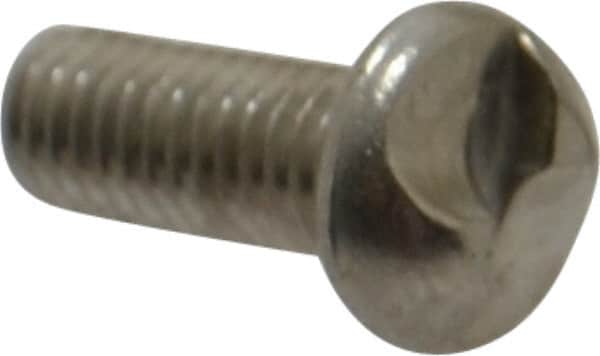 Made in USA - #10-32 UNF, 1/2" Length Under Head One Way Drive Machine Screw - Round Head, Grade 18-8 Stainless Steel, Uncoated, Without Washer - Americas Industrial Supply