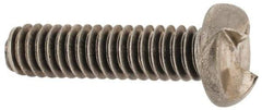 Made in USA - 1/4-20 UNC, 1" Length Under Head One Way Drive Machine Screw - Round Head, Grade 18-8 Stainless Steel, Uncoated, Without Washer - Americas Industrial Supply