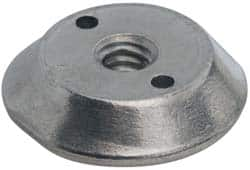 Made in USA - 1/4-20, Alloy Steel, Zinc Plated, Right Hand Spherical Fixture Nut - 1/4" High - Americas Industrial Supply