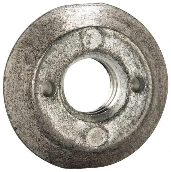 Made in USA - 3/8-16, Alloy Steel, Zinc Plated, Right Hand Spherical Fixture Nut - 1/4" High - Americas Industrial Supply