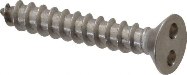 Made in USA - #8 Flat Head Spanner Sheet Metal Screw - Stainless Steel, 1" OAL, Grade 18-8 - Americas Industrial Supply