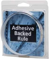 Made in USA - 3 Ft. Long x 1/2 Inch Wide, 1/32 Inch Graduation, Silver, Mylar Adhesive Tape Measure - Reads Left to Right, Horizontal Scale - Americas Industrial Supply