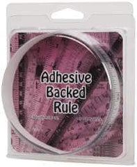 Made in USA - 3 Ft. Long x 1/2 Inch Wide, 1/32 Inch Graduation, Silver, Mylar Adhesive Tape Measure - Reads Right to Left, Horizontal Scale - Americas Industrial Supply