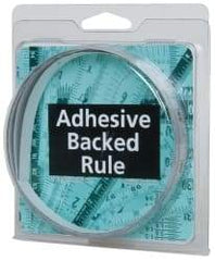 Made in USA - 6 Ft. Long x 1/2 Inch Wide, 1/32 Inch Graduation, Silver, Mylar Adhesive Tape Measure - Reads Left to Right, Horizontal Scale - Americas Industrial Supply