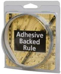 Made in USA - 6 Ft. Long x 1/2 Inch Wide, 1/32 Inch Graduation, Silver, Mylar Adhesive Tape Measure - Reads Right to Left, Horizontal Scale - Americas Industrial Supply