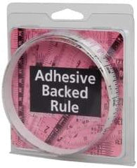 Made in USA - 3 Ft. Long x 1/2 Inch Wide, 1/16 Inch Graduation, Clear, Mylar Adhesive Tape Measure - Reads Left to Right, Horizontal Scale - Americas Industrial Supply