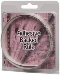 Made in USA - 3 Ft. Long x 1/2 Inch Wide, 1/16 Inch Graduation, Clear, Mylar Adhesive Tape Measure - Reads Right to Left, Horizontal Scale - Americas Industrial Supply