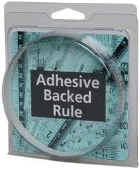 Made in USA - 3 Ft. Long x 1/2 Inch Wide, 1/16 Inch Graduation, Silver, Mylar Adhesive Tape Measure - Reads Right to Left, Horizontal Scale - Americas Industrial Supply