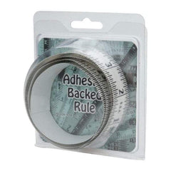 Made in USA - 3 Ft. Long x 1-1/4 Inch Wide, 1/16 Inch Graduation, Clear, Mylar Adhesive Tape Measure - Reads Right to Left, Horizontal Scale - Americas Industrial Supply