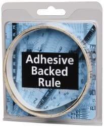 Made in USA - 6 Ft. Long x 1/2 Inch Wide, 1/16 Inch Graduation, Clear, Mylar Adhesive Tape Measure - Reads Left to Right, Horizontal Scale - Americas Industrial Supply