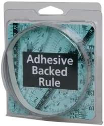 Made in USA - 6 Ft. Long x 1/2 Inch Wide, 1/16 Inch Graduation, Silver, Mylar Adhesive Tape Measure - Reads Right to Left, Horizontal Scale - Americas Industrial Supply