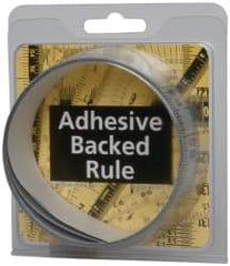 Made in USA - 6 Ft. Long x 1-1/4 Inch Wide, 1/16 Inch Graduation, Silver, Mylar Adhesive Tape Measure - Reads Right to Left, Horizontal Scale - Americas Industrial Supply