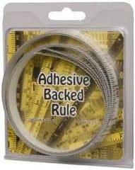 Made in USA - 9 Ft. Long x 1/2 Inch Wide, 1/16 Inch Graduation, Clear, Mylar Adhesive Tape Measure - Reads Right to Left, Horizontal Scale - Americas Industrial Supply