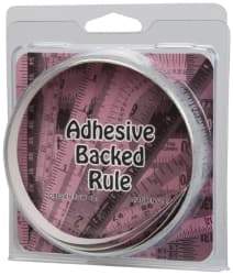 Made in USA - 9 Ft. Long x 1/2 Inch Wide, 1/16 Inch Graduation, Silver, Mylar Adhesive Tape Measure - Reads Left to Right, Horizontal Scale - Americas Industrial Supply