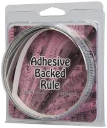 Made in USA - 9 Ft. Long x 1/2 Inch Wide, 1/16 Inch Graduation, Silver, Mylar Adhesive Tape Measure - Reads Right to Left, Horizontal Scale - Americas Industrial Supply