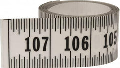 Made in USA - 9 Ft. Long x 1-1/4 Inch Wide, 1/16 Inch Graduation, Clear, Mylar Adhesive Tape Measure - Reads Right to Left, Horizontal Scale - Americas Industrial Supply