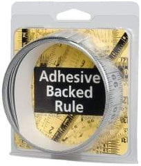 Made in USA - 9 Ft. Long x 1-1/4 Inch Wide, 1/16 Inch Graduation, Silver, Mylar Adhesive Tape Measure - Reads Right to Left, Horizontal Scale - Americas Industrial Supply