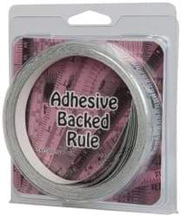 Made in USA - 24 Ft. Long x 1/2 Inch Wide, 1/16 Inch Graduation, Silver, Mylar Adhesive Tape Measure - Reads Left to Right, Horizontal Scale - Americas Industrial Supply