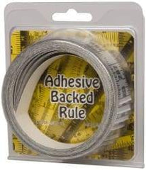 Made in USA - 24 Ft. Long x 1 Inch Wide, 1/16 Inch Graduation, Silver, Mylar Adhesive Tape Measure - Reads Right to Left, Horizontal Scale - Americas Industrial Supply