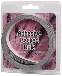 Made in USA - 30 Ft. Long x 1/2 Inch Wide, 1/16 Inch Graduation, Silver, Mylar Adhesive Tape Measure - Reads Left to Right, Horizontal Scale - Americas Industrial Supply