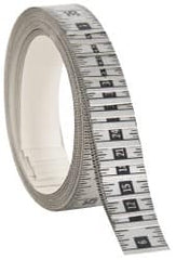 Made in USA - 48 Ft. Long x 1 Inch Wide, 1/16 Inch Graduation, Silver, Mylar Adhesive Tape Measure - Reads Right to Left, Horizontal Scale - Americas Industrial Supply