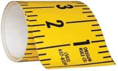 Made in USA - 15 Ft. Long x 3 Inch Wide, 1/4 Inch Graduation, Yellow, Mylar Adhesive Tape Measure - Reads Right to Left, Horizontal Scale - Americas Industrial Supply