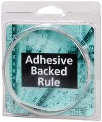 Made in USA - 1 m Long x 1/2 Inch Wide, 1/16 Inch Graduation, White, Mylar Adhesive Tape Measure - Reads Right to Left, Horizontal Scale - Americas Industrial Supply