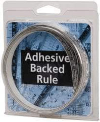 Made in USA - 4 m Long x 1/2 Inch Wide, 1/16 Inch Graduation, White, Mylar Adhesive Tape Measure - Reads Left to Right, Horizontal Scale - Americas Industrial Supply