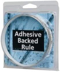 Made in USA - 3 Ft. Long x 1/2 Inch Wide, 1/16 Inch Graduation, Clear, Mylar Adhesive Tape Measure - Reads Bottom to Top, Vertical Rules - Americas Industrial Supply