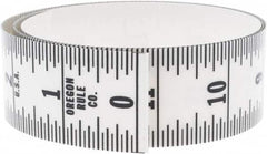 Made in USA - 3 Ft. Long x 1-1/4 Inch Wide, 1/16 Inch Graduation, Clear, Mylar Adhesive Tape Measure - Reads Bottom to Top, Vertical Rules - Americas Industrial Supply