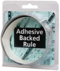 Made in USA - 3 Ft. Long x 1-1/4 Inch Wide, 1/16 Inch Graduation, Silver, Mylar Adhesive Tape Measure - Reads Bottom to Top, Vertical Rules - Americas Industrial Supply