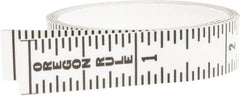 Made in USA - 6 Ft. Long x 1/2 Inch Wide, 1/16 Inch Graduation, Clear, Mylar Adhesive Tape Measure - Reads Top to Bottom, Vertical Rules - Americas Industrial Supply