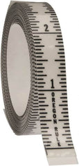 Made in USA - 9 Ft. Long x 1/2 Inch Wide, 1/16 Inch Graduation, Clear, Mylar Adhesive Tape Measure - Reads Bottom to Top, Vertical Rules - Americas Industrial Supply