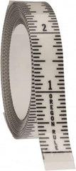 Made in USA - 9 Ft. Long x 1/2 Inch Wide, 1/16 Inch Graduation, Clear, Mylar Adhesive Tape Measure - Reads Top to Bottom, Vertical Rules - Americas Industrial Supply