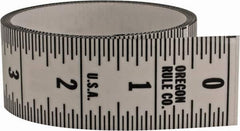 Made in USA - 9 Ft. Long x 1-1/4 Inch Wide, 1/16 Inch Graduation, Clear, Mylar Adhesive Tape Measure - Reads Top to Bottom, Vertical Rules - Americas Industrial Supply