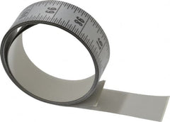 Made in USA - 9 Ft. Long x 1-1/4 Inch Wide, 1/16 Inch Graduation, Silver, Mylar Adhesive Tape Measure - Reads Top to Bottom, Vertical Rules - Americas Industrial Supply
