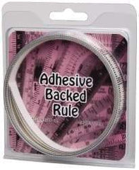 Made in USA - 12 Ft. Long x 1/2 Inch Wide, 1/16 Inch Graduation, Clear, Mylar Adhesive Tape Measure - Reads Top to Bottom, Vertical Rules - Americas Industrial Supply